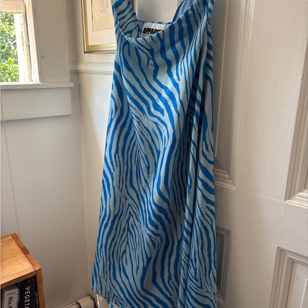 Apparis Blue Zebra Print Maxi Skirt
